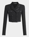 Dolce & Gabbana Cropped Doublebreasted Jacket In Black