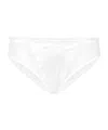 Dolce & Gabbana Ruffle-trim Stretch-silk Briefs In Optical White