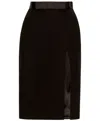 Dolce & Gabbana Bow Waist Wool Blend Pencil Skirt In Black
