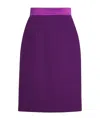 Dolce & Gabbana Wool Crepe Midi Pencil Skirt In Purple