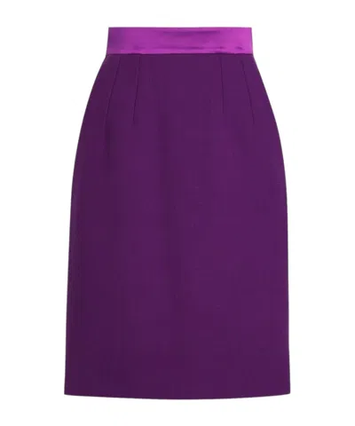 DOLCE & GABBANA DOLCE  GABBANA DART DETAILED CREPE MIDI PENCIL SKIRT