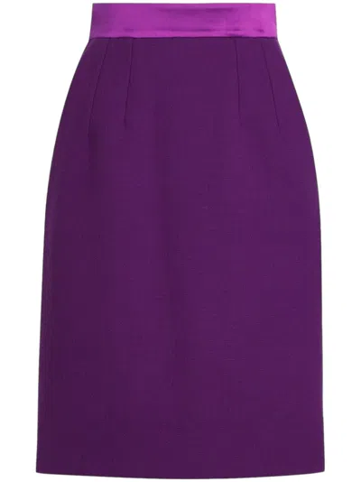 Dolce & Gabbana Midirock Mit Satinbund In Violett