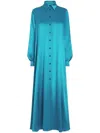 Dolce & Gabbana Long Silk Satin Caftan In Blau