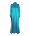 Dolce & Gabbana Long Silk Satin Caftan In Green