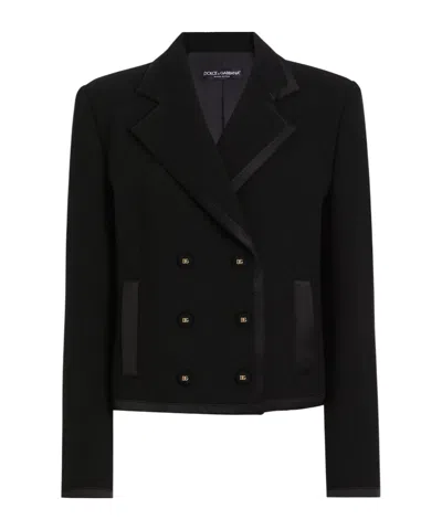 Dolce & Gabbana Satin-trim Blazer In Black