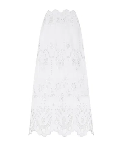 DOLCE & GABBANA DOLCE  GABBANA CUT-OUT DETAILED MIDI POPLIN SKIRT