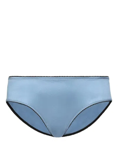 DOLCE & GABBANA SCALLOP-EDGE SATIN BRIEFS