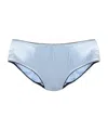 Dolce & Gabbana Scallop-edge Satin Briefs In Blue
