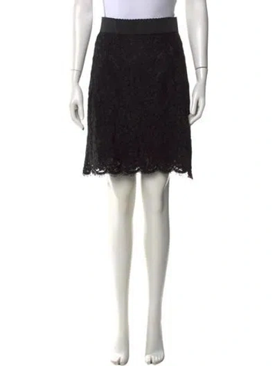 Pre-owned Dolce & Gabbana Scalloped Accent Knee-length Skirt In Black