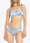 Dolce & Gabbana Scalloped-edge Satin Panties In Light Blue