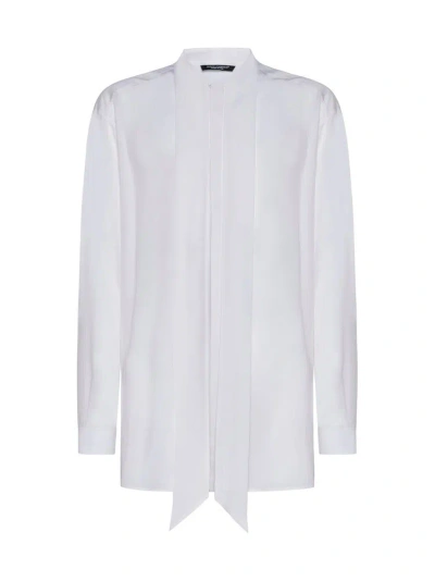 Dolce & Gabbana Scarf Detailed Shirt In White