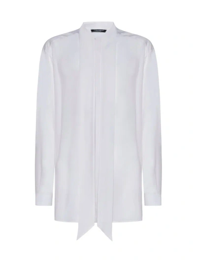 Dolce & Gabbana Shirt With Scarf Detail In White