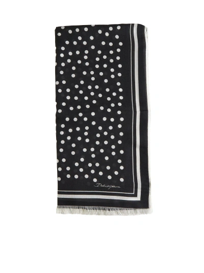 Dolce & Gabbana Scarf In White/black