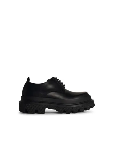 Dolce & Gabbana Scarpa 'derby' In Matt Black Leather