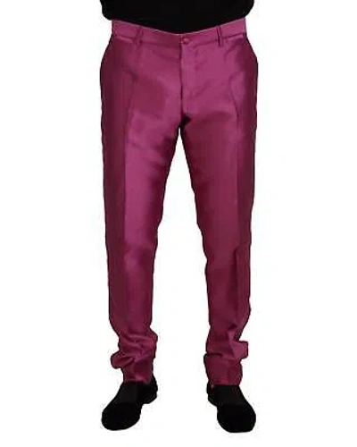 Pre-owned Dolce & Gabbana Schmale Seidenhose - - Pants - Pink -size 48 In Rosa