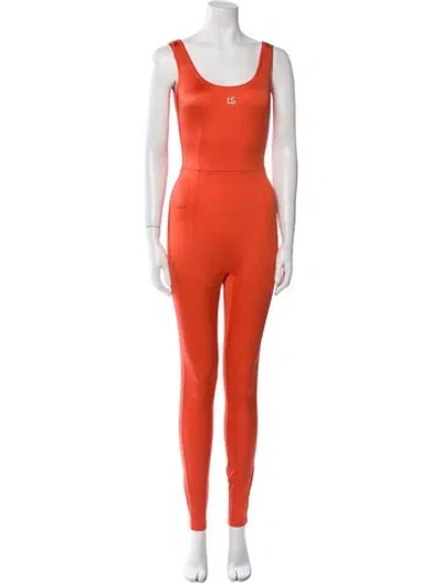 Pre-owned Dolce & Gabbana Scoop Neck Jumpsuit W/ Tags In Orange