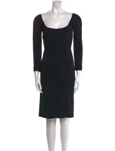 Pre-owned Dolce & Gabbana Scoop Neck Knee-length Dress In Black