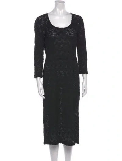 Pre-owned Dolce & Gabbana Scoop Neck Knee-length Dress In Black