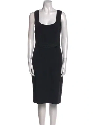 Pre-owned Dolce & Gabbana Scoop Neck Knee-length Dress In Black