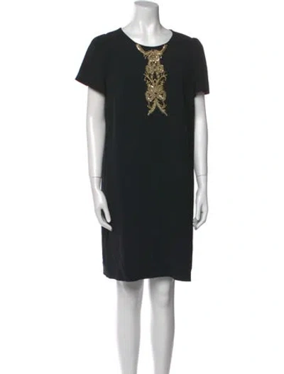 Pre-owned Dolce & Gabbana Scoop Neck Knee-length Dress In Black
