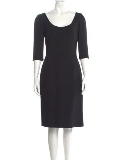 Pre-owned Dolce & Gabbana Scoop Neck Knee-length Dress In Black
