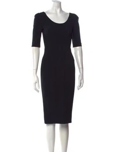 Pre-owned Dolce & Gabbana Scoop Neck Knee-length Dress In Black