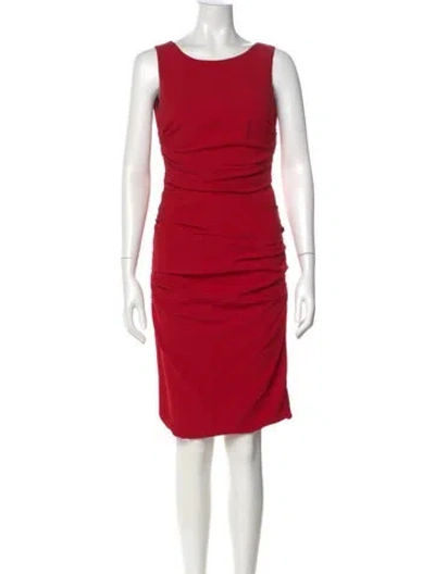 Pre-owned Dolce & Gabbana Scoop Neck Knee-length Dress In Red