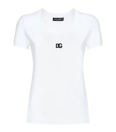 DOLCE & GABBANA SCOOP-NECK LOGO T-SHIRT