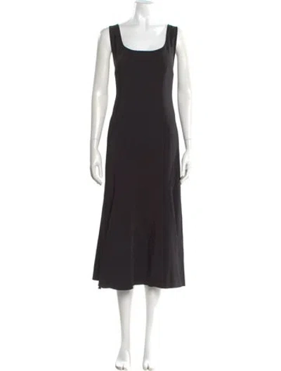 Pre-owned Dolce & Gabbana Scoop Neck Long Dress In Black