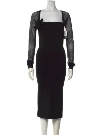 Pre-owned Dolce & Gabbana Scoop Neck Long Dress W/ Tags In Black