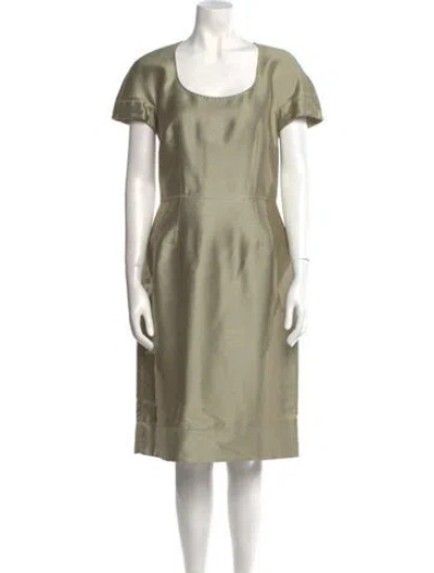 Pre-owned Dolce & Gabbana Scoop Neck Midi Length Dress In Green