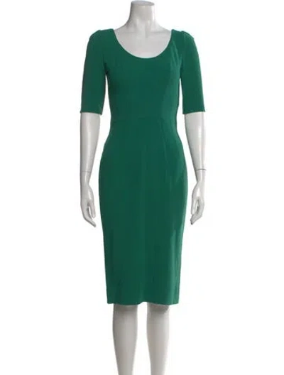 Pre-owned Dolce & Gabbana Scoop Neck Midi Length Dress In Green
