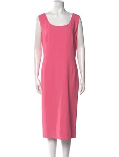 Pre-owned Dolce & Gabbana Scoop Neck Midi Length Dress In Pink