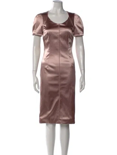 Pre-owned Dolce & Gabbana Scoop Neck Midi Length Dress In Pink