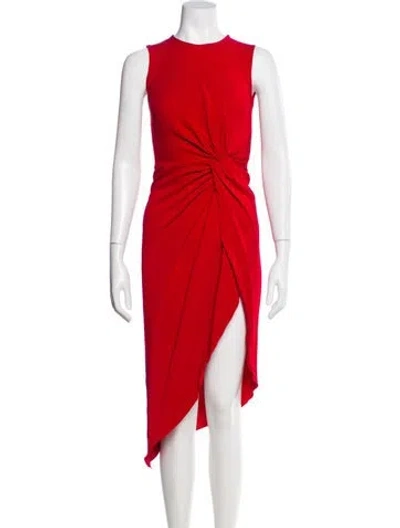 Pre-owned Dolce & Gabbana Scoop Neck Midi Length Dress In Red