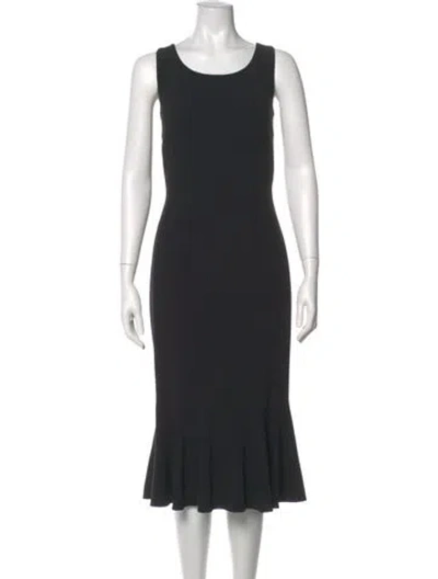 Pre-owned Dolce & Gabbana Scoop Neck Midi Length Dress W/ Tags In Black