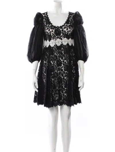 Pre-owned Dolce & Gabbana Scoop Neck Mini Dress In Black