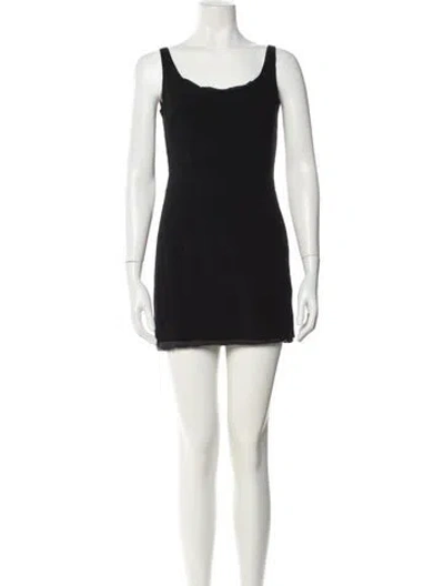 Pre-owned Dolce & Gabbana Scoop Neck Mini Dress In Black