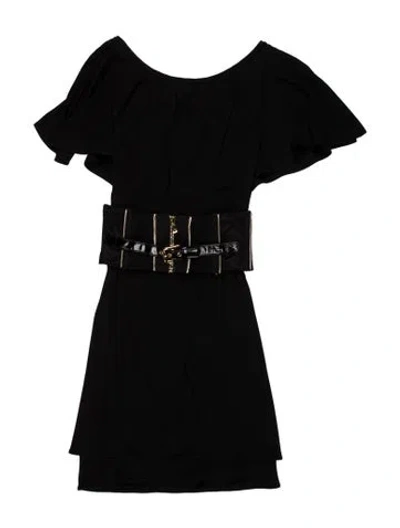 Pre-owned Dolce & Gabbana Scoop Neck Mini Dress In Black