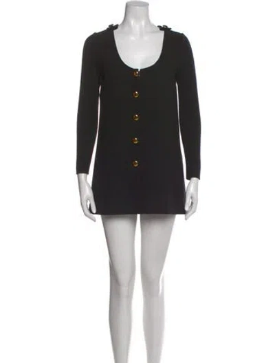Pre-owned Dolce & Gabbana Scoop Neck Mini Dress In Black