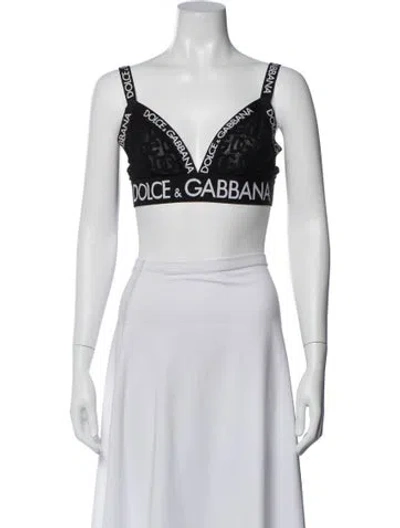 Pre-owned Dolce & Gabbana Scoop Neck Sleeveless Sports Bra In Black