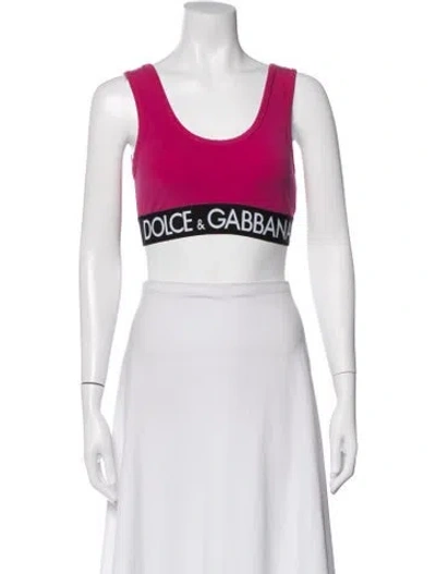 Pre-owned Dolce & Gabbana Scoop Neck Sleeveless Sports Bra In Blue