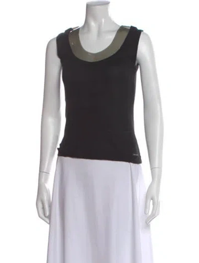 Pre-owned Dolce & Gabbana Scoop Neck Sleeveless Top In Black