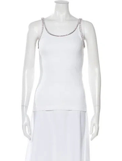 Pre-owned Dolce & Gabbana Scoop Neck Sleeveless Top In White