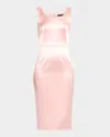 Dolce & Gabbana Scoop-neck Stretch Satin Midi Dress In Pink