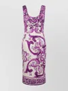 Dolce & Gabbana Scoop Neckline Fitted Silhouette Intricate Pattern In Purple