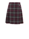 Dolce & Gabbana Scottish Lana Print Skirt In Bordeaux And Grey  In Black