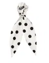 Dolce & Gabbana Scrunchie White Cotton Polka Dot Scarf Tie Accessory Hair In White