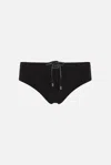 Dolce & Gabbana Black Swim Briefs With Branded Drawstring And Logo Tag In Stretch Polyamide Man