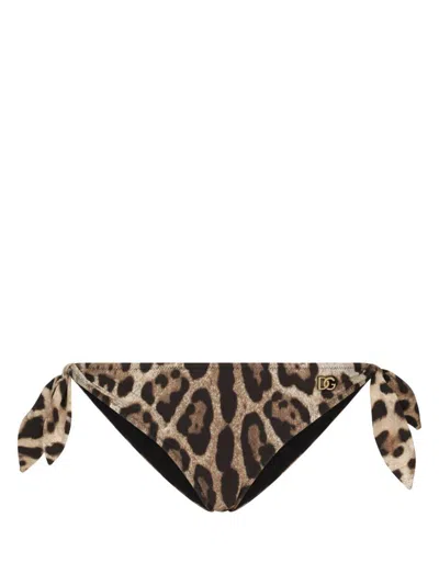 DOLCE & GABBANA DOLCE & GABBANA LEOPARD PRINT BIKINI BOTTOMS